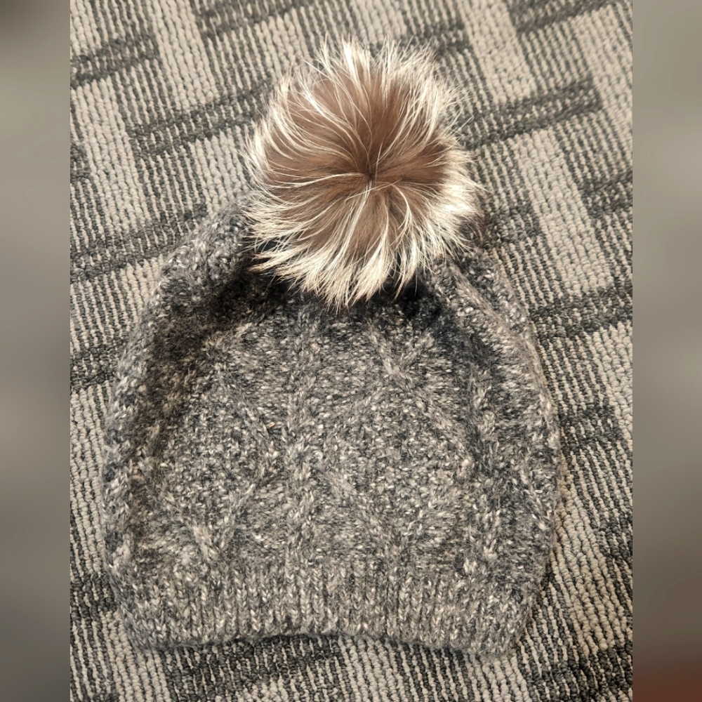 Mohair/Wool Fur Pompomme Beanie